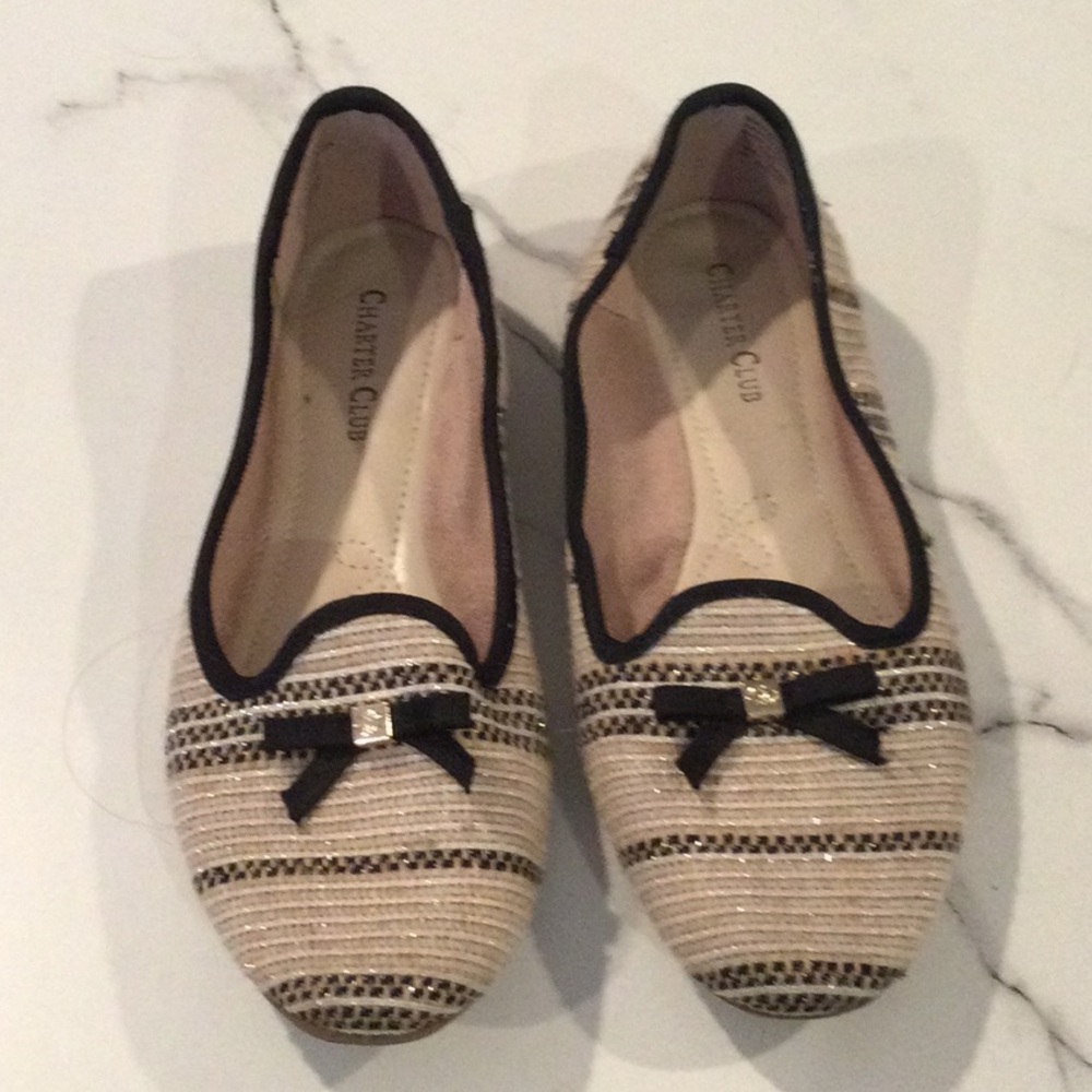 Charter Club Women's Black and Tan ballet Flats, size 7